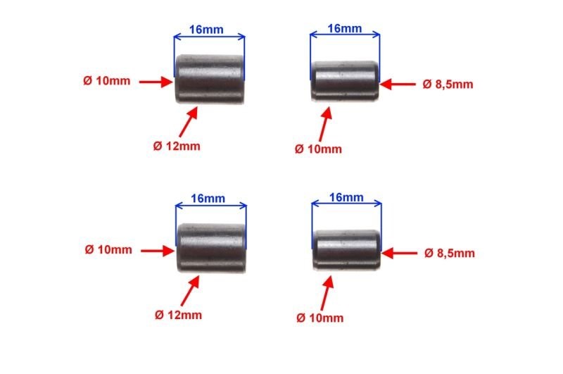 Tuleje dystansowe silnika kpl skuter 2T Keeway