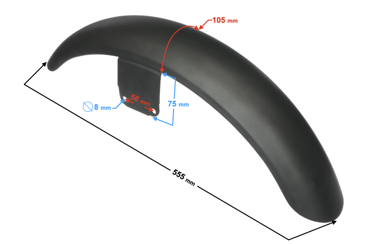 Obudowa błotnik przedni grafitowy do motocykla Barton Cafe Racer