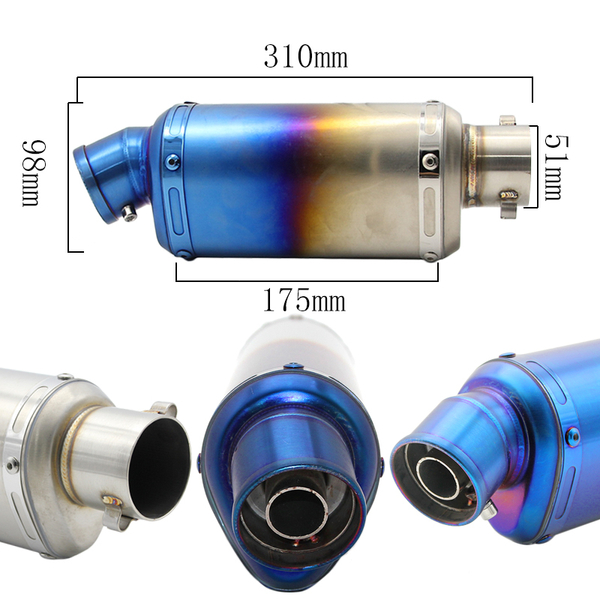 Końcówka wydechu Uni Adventure Short tęczowa kpl