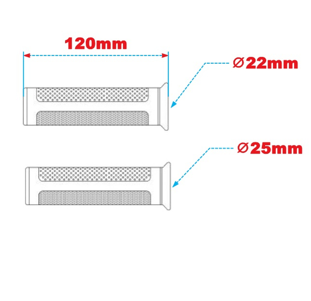 Manetki motocyklowe Barracuda Racing Grip szare
