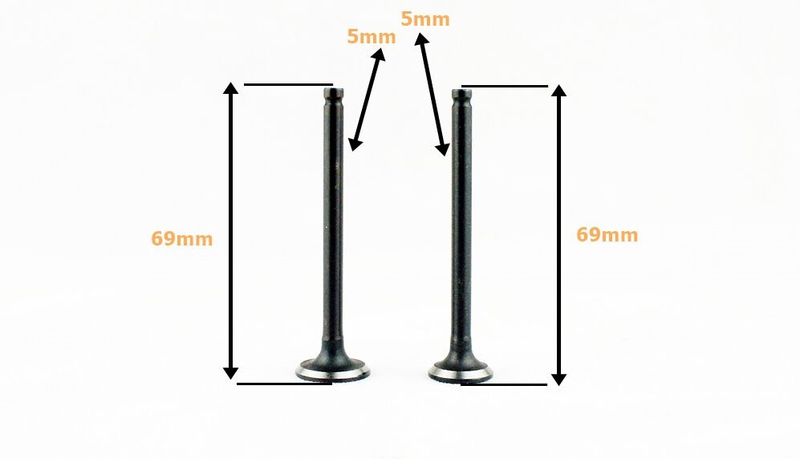 Zawór ssący i wydechowy (dł.69mm) 50cc Łoś King motorower