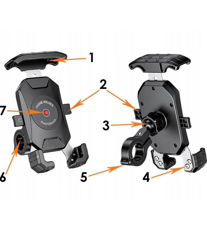 Uchwyt motocyklowy na telefon R15-metal
