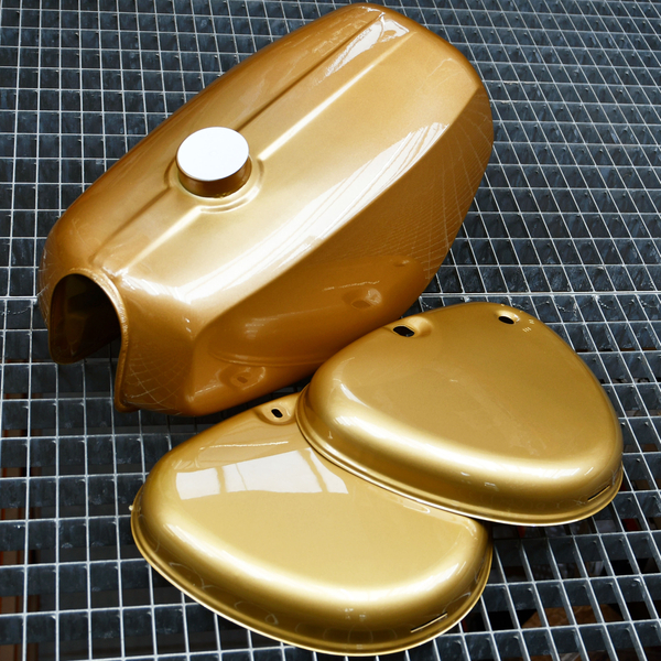Zbiornik paliwa pokrywy boczne złote premium Simson S51 S60 S70 DPR Classic