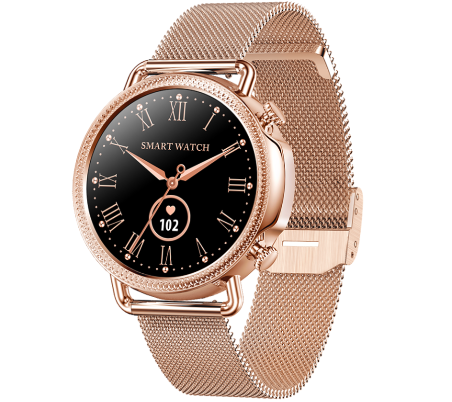 Smartwatch zegarek Rubicon damski RNBE74 Bluetooth 5.0 różowe złoto