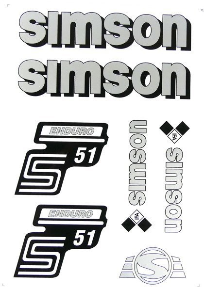 Naklejka naklejki simson enduro srebrne kpl