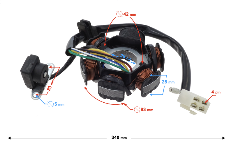 Iskrownik Stator 5 kabli 139FMB 152FMI Barton Junak Romet