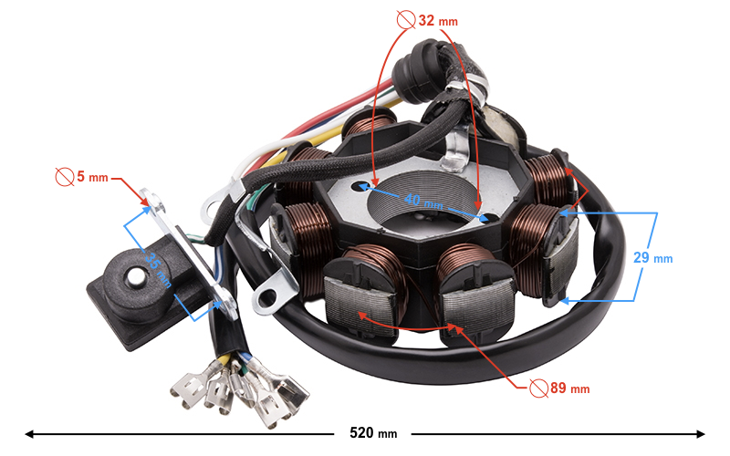 Iskrownik do motoroweru 50 4T 8 cewek 5 przewodów