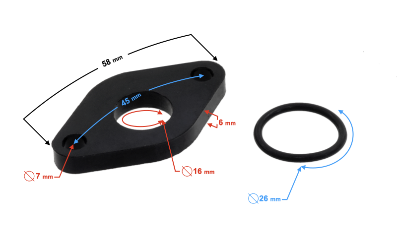 Podkładka ebonitowa króćca 4T Skuter GY6 Barton