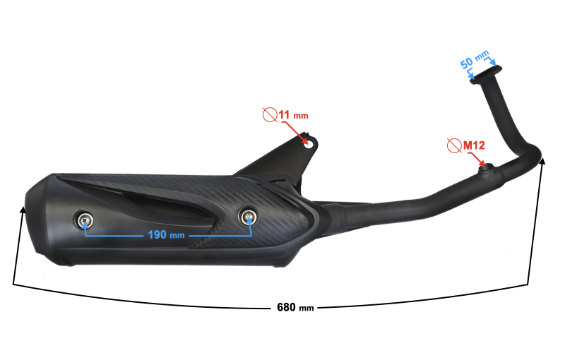 Tłumik wydech do skutera Barton Scalpel