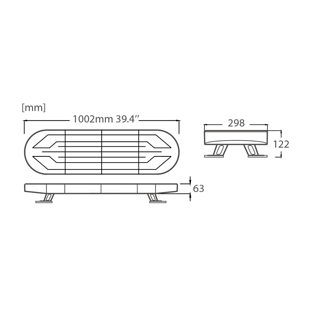 Belka Ostrzegawcza 48LED 60W 1002x286 R10 R65 Pomoc Drogowa