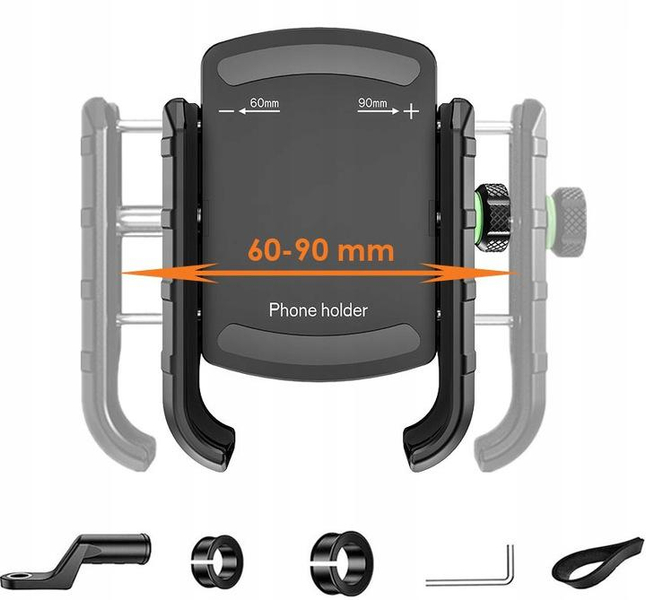 Biketec uchwyt motocyklowy na telefon montowany na kierownicę lub lusterko