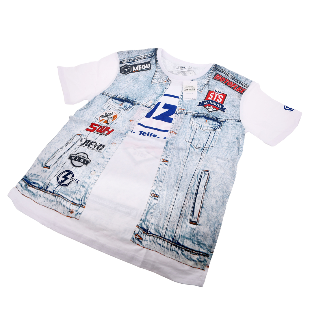 MZA koszulka T-Shirt "STS-KUTTE" biała jeans rozmiar XL
