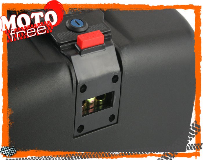 Kufer centralny na motocykl skuter motorower 24l z oparciem kluczyki płyta