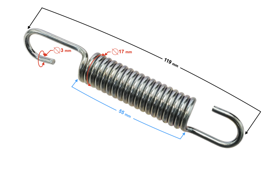Sprężyna podpory centralnej do motoroweru Barton Fighter 2 119mm
