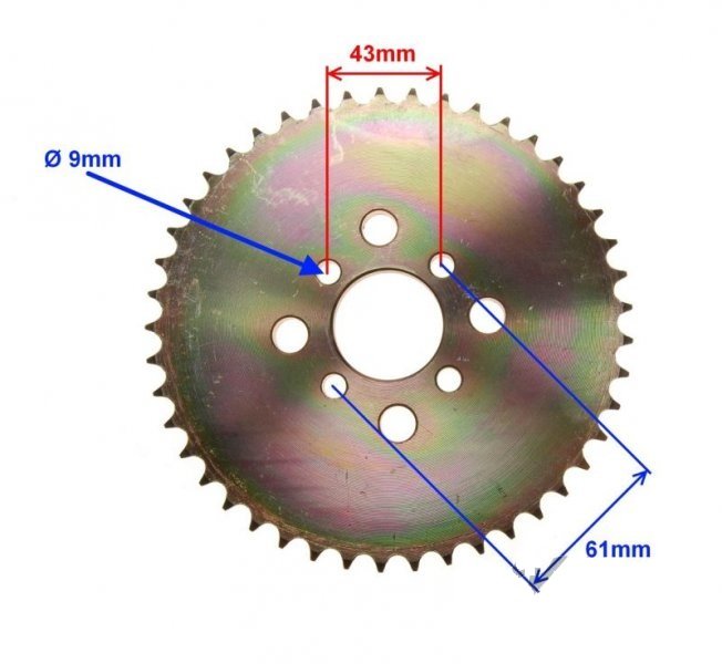 Zębatka tył 45z 428H ATV BASHAN QUAD 250 SHINERAY