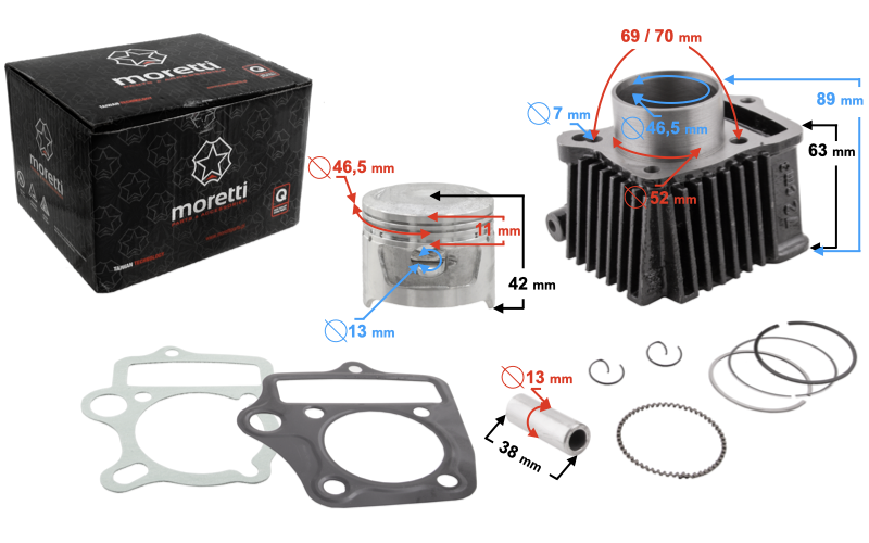 Cylinder Junak 901 Barton Moretti motorowery 4T 80cc 139FMB