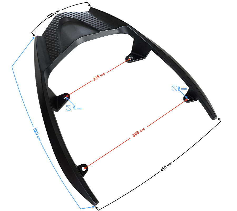 Wspornik bagażnik kufra do skutera Barton Energy