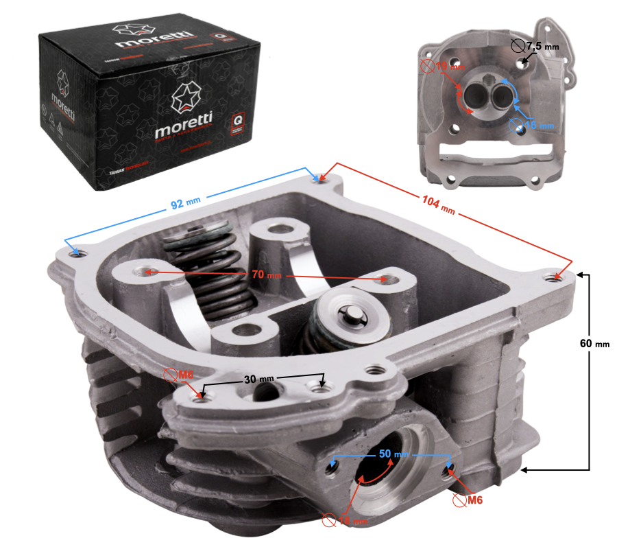 Głowica do skutera 4T GY6 60ccm 139QMB moretti