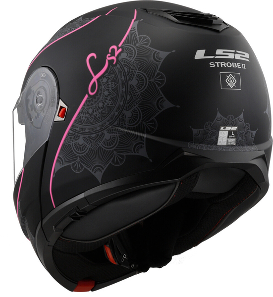 Kask szczękowy LS2 FF908 STROBE II LUX M.BLACK PINK homologacja ECE 22.06