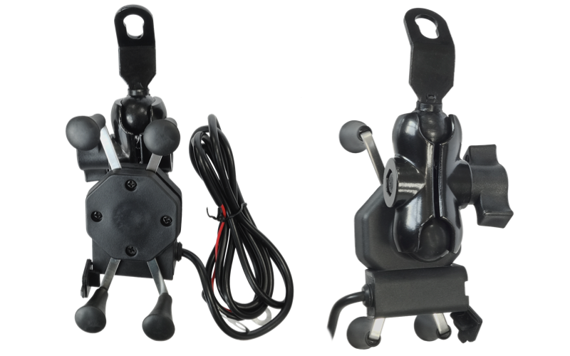 Uchwyt motocyklowy na mocowanie telefon z ładowarką USB