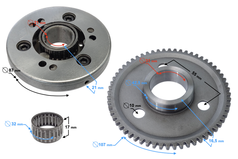 Bendix rozrusznika elektrycznego Barton Huragan125