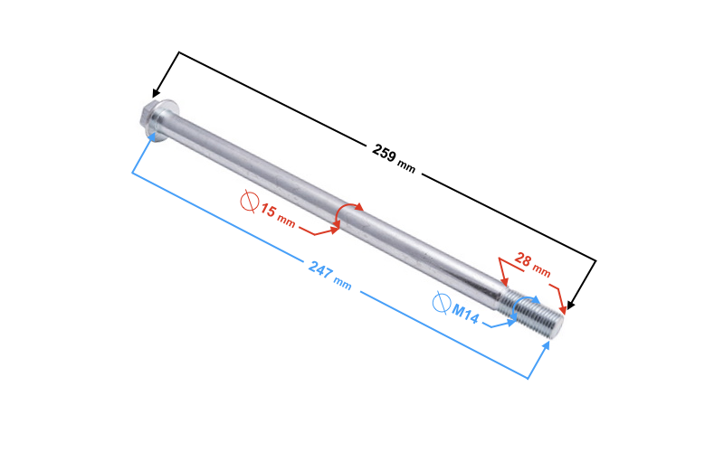 Oś Koła Tylnego Tył Barton Classic 125