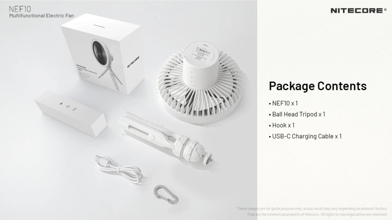 Wentylator + lampa Led Nitecore NEF10 czarny