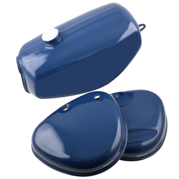 Zbiornik paliwa pokrywy boczne ciemny niebieski premium Simson Enduro DPR Classic