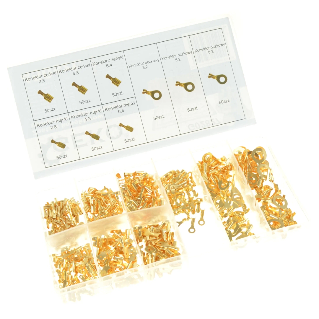 Zestaw konektorów i końcówek elektrycznych 450 sztuk