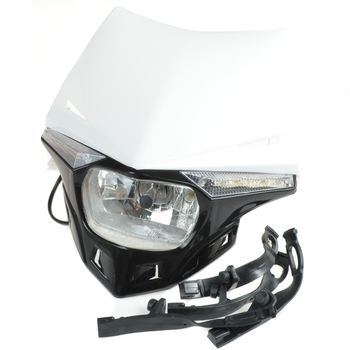 Owiewka uniwersalna biała z wkładem lampy halogenowym H4 cross enduro