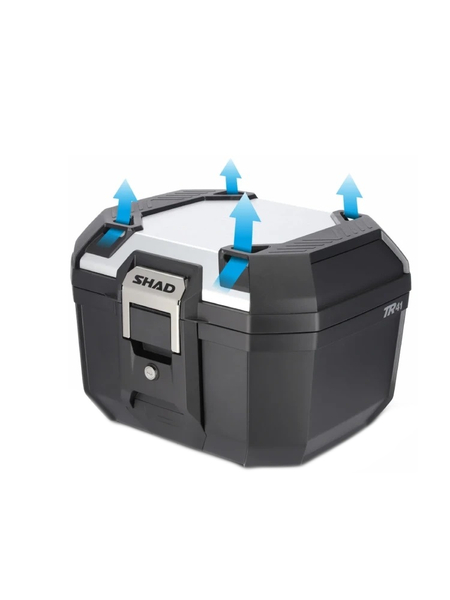 Kufer motocyklowy SHAD Terra TR41 41l na 2 kaski otwarte aluminiowa nakładka
