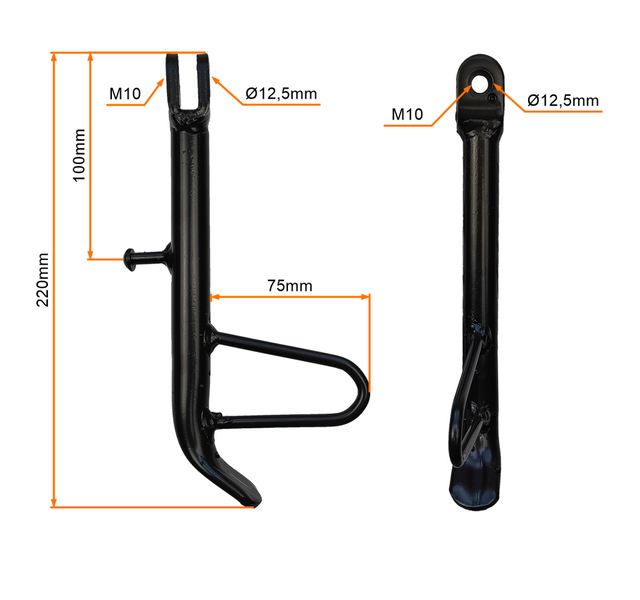 Podstawa nóżka stopka boczna do skuterów wyposażonych w koła 12 cali