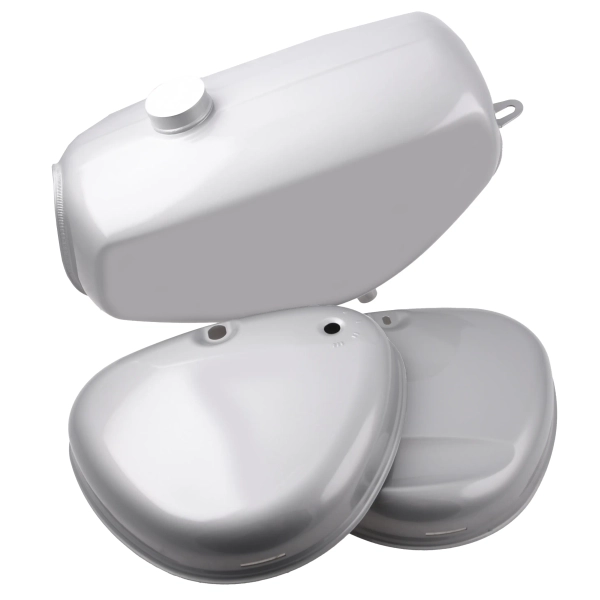 Zbiornik paliwa pokrywy boczne srebrny premium Simson Enduro DPR Classic