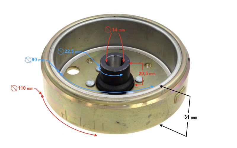 Magneto koło zamachowe do skutera 50cc 4T Gy6 Zipp