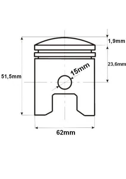 Tłok 162FMJ 62,00/15/23,6 Benzer Moto Magnus Romet