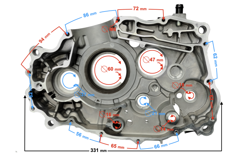 Karter silnika prawy do motocykla Barton Classic 125