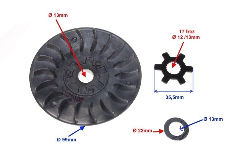 Tarcza zewnętrzna wariatora 2T 17 frez Nrg Zipp Romet