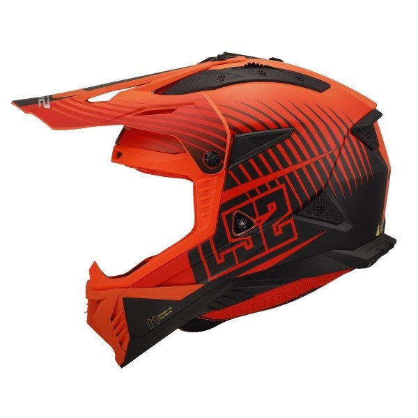 Kask crossowy LS2 MX708 Fast II Duck Matt Orange Red ECE 22.06
