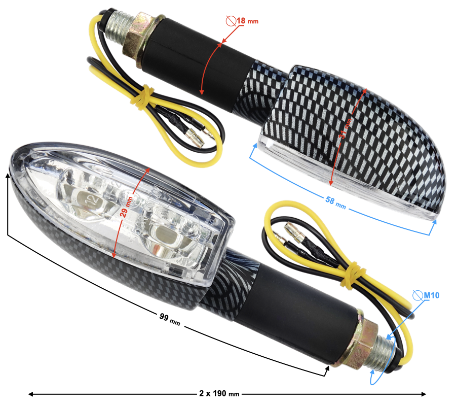 Kierunkowskazy uniwersalne MRT-046 ledowe 12 SMD
