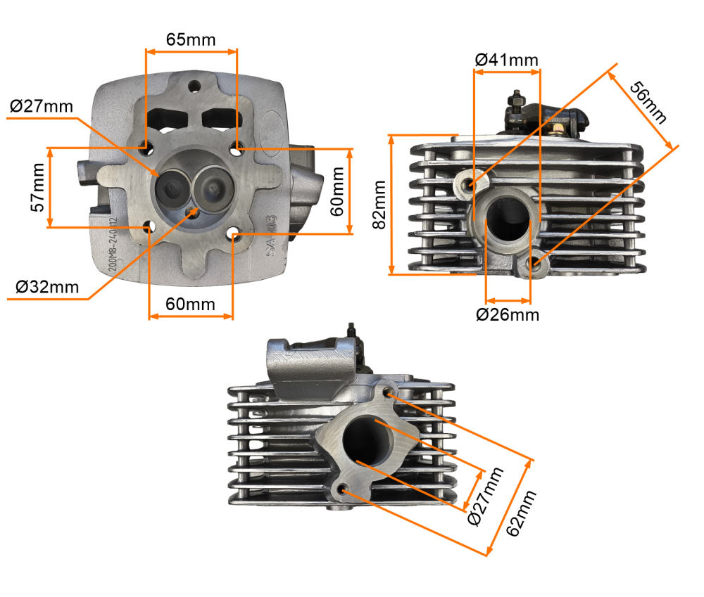 Cylinder + głowica 63,4mm z pokrywą zaworów chińskie quady 200 Bashan 200