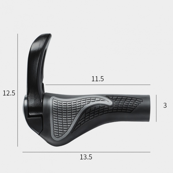 ROXAR Manetki rowerowe gripy z rogami czarno szare MTB Enduro Cross Miejski