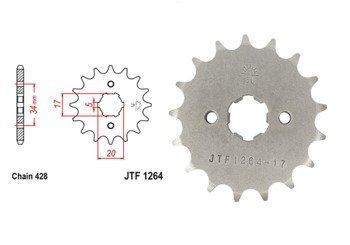 Zębatka przód 17z jt honda cb cbr cbf xr xlr 125