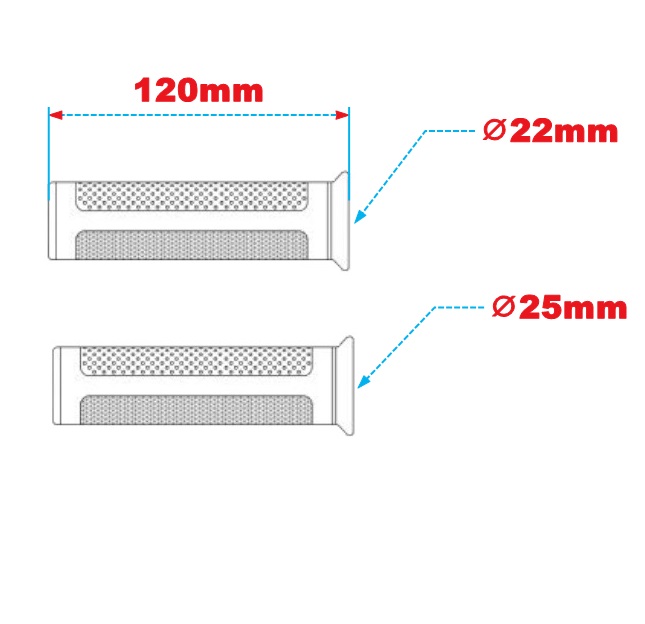 Manetki motocyklowe Barracuda Racing Grip czerwone