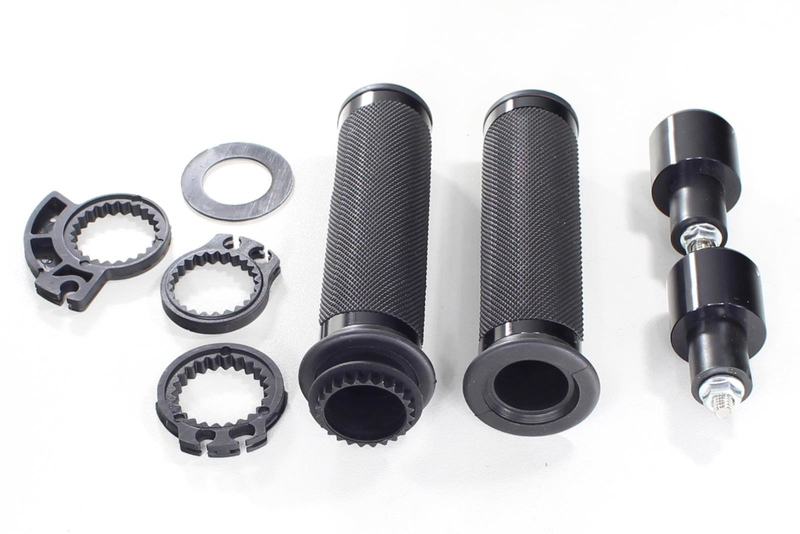 Manetki ciężarki gripy motocyklowe CL-013 czarny mat komplet