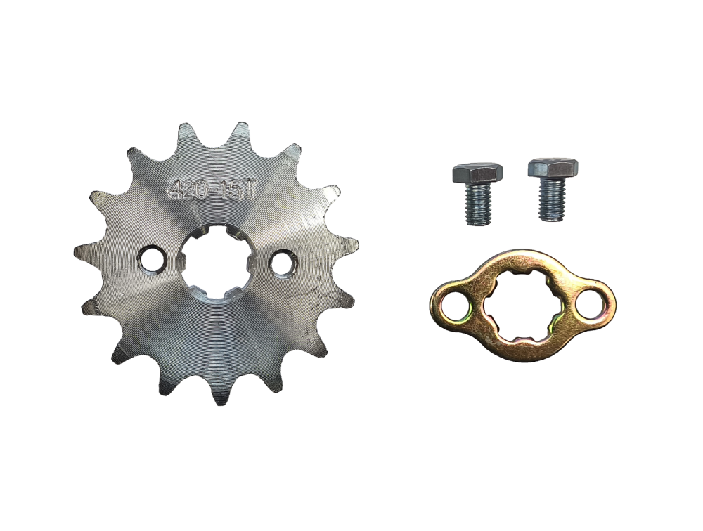 Zestaw napędowy zębatka przód 15z tył 37z łańcuch 420-130L quad atv pitbike