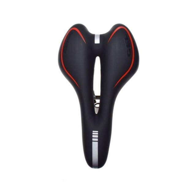 Siedzenie rowerowe mtb czarno/czerwone gel 275x160