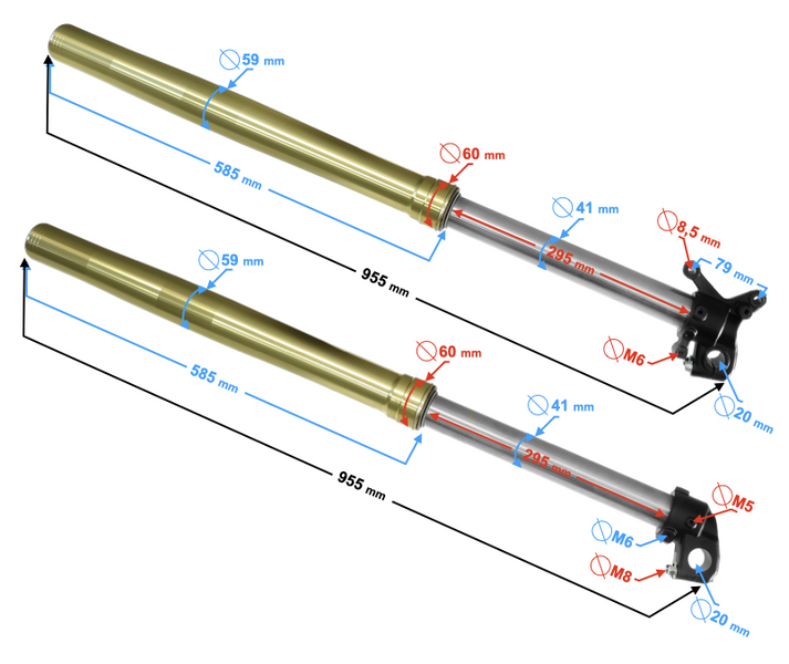 Amortyzatory przód komplet DB250 MZK