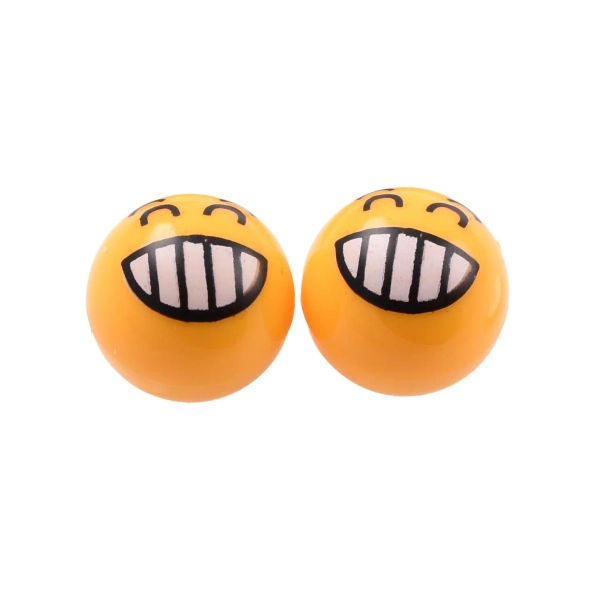 Nakrętka wentyla emotka emoji V8 żółta 2 sztuki Racing Force