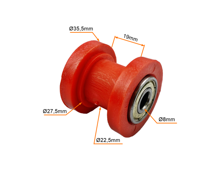 Rolka napinacza łańcucha czerwona 8mm quad Bashan Shineray pibike MRF Kayo