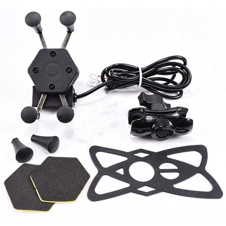 Uchwyt na telefon ładowarka USB 2.1A do główki ramy